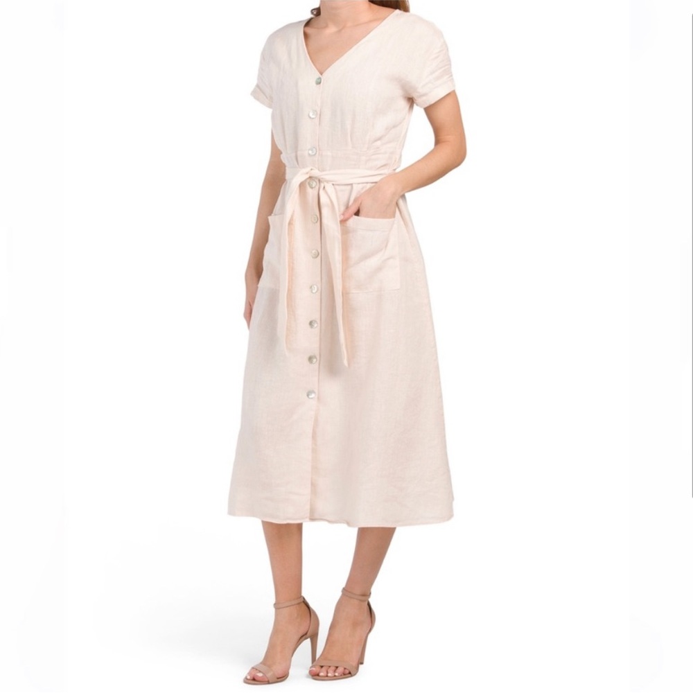 RACHEL ZOE | 100% Linen Midi Dress